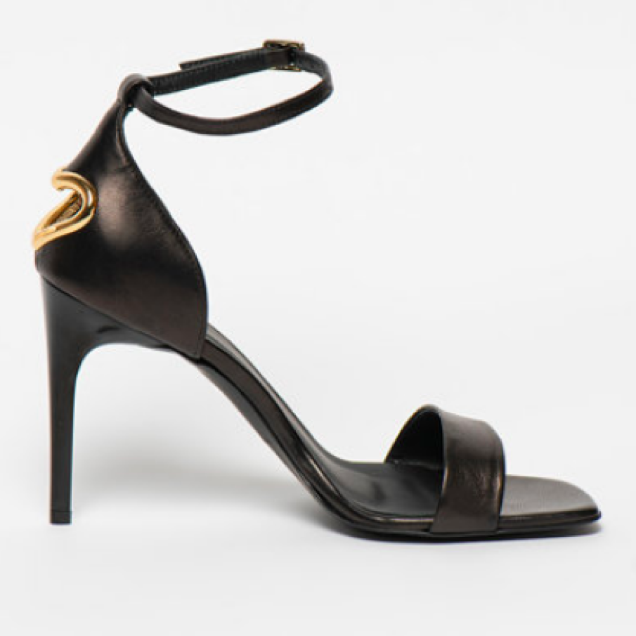 Love Moschino Sandale din piele cu baretă pe gleznă