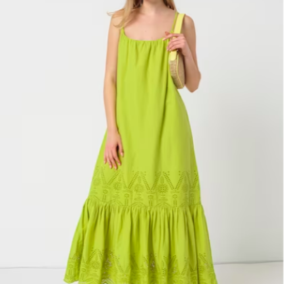 Stefanel Rochie de bumbac cu perforații