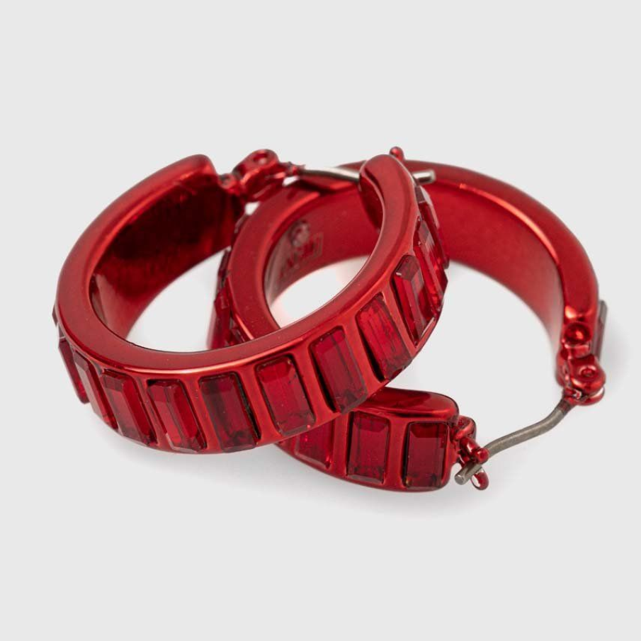 Cercei tip hoops, rotunzi, de efect, confecționat din metal și plastic