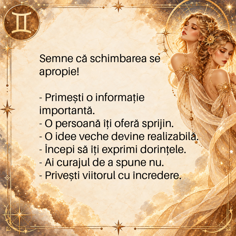 Zodia GEMENI intră într-un nou capitol al destinului! O DECIZIE neașteptată le poate aduce iubire, bani și libertate
