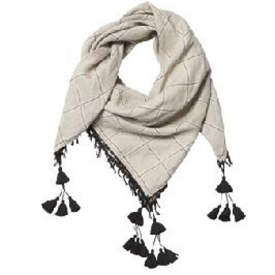 Esarfa alba in carouri