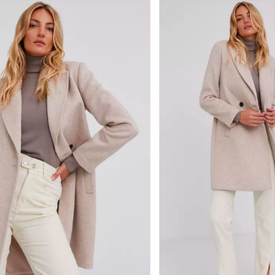 Palton mediu cu linii simple