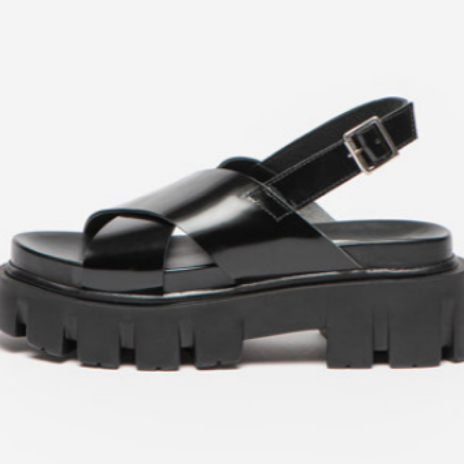 Sandale slingback de piele cu barete încrucișate Sugar