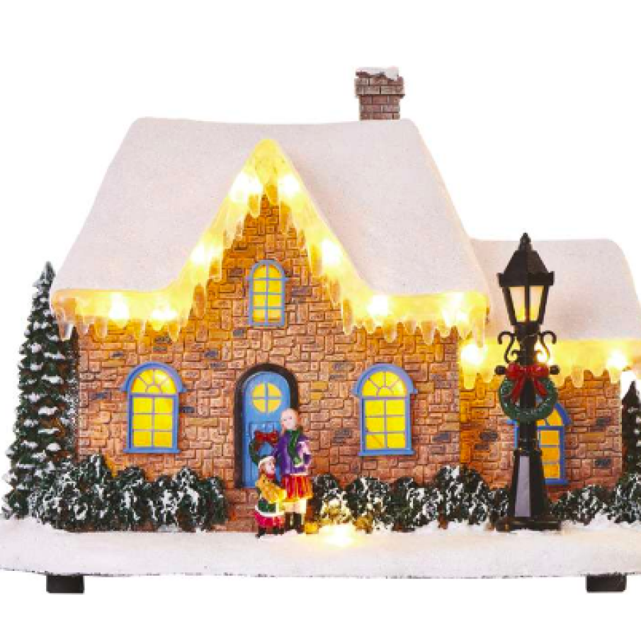 Decorațiune Crăciun, Căsuța de Crăciun, 3xAA 1.5V, Emos, 16 LED 0.45W, Lumină Caldă Share  Compară