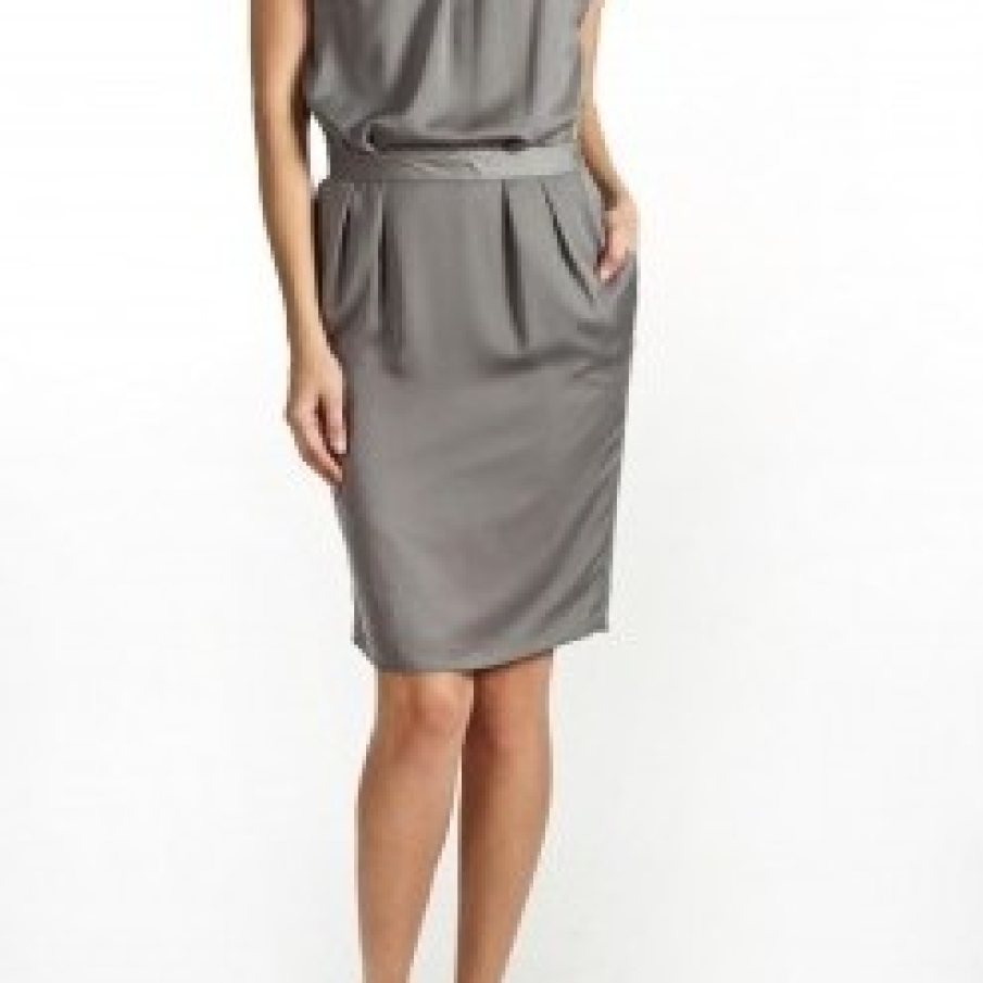 Rochie gri, tip lalea