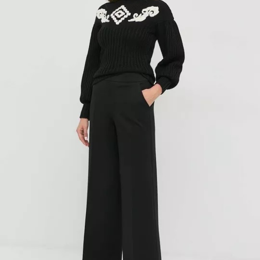 Pantaloni Spanx negri, cu talie înaltă și format conic al piciorului 