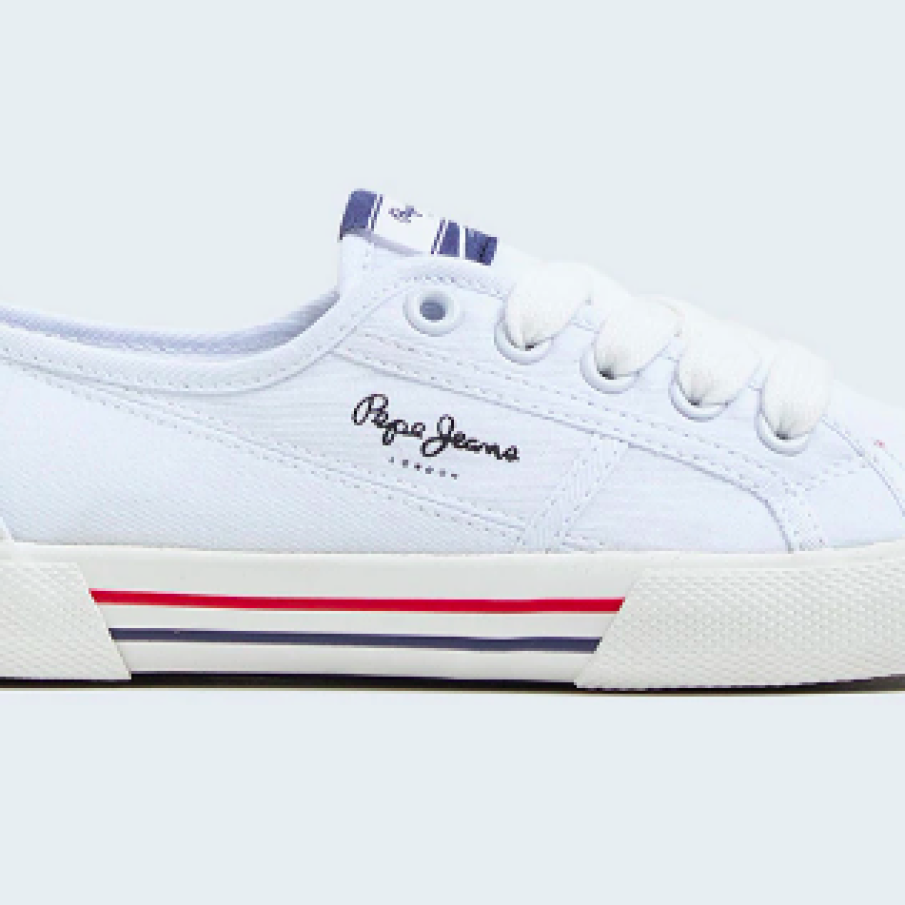 Pepe Jeans London, Teniși cu siret, Albastru pastel