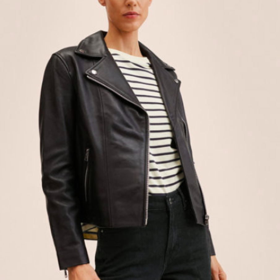 Mango Jacheta biker de piele Perfect