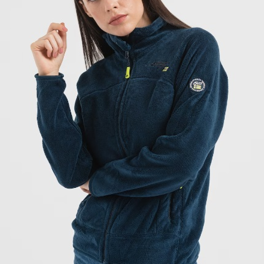 Bluză de trening Geographical Norway în nuanță de bleumarin, din material fleece, cu fermoar și croială regular fit 