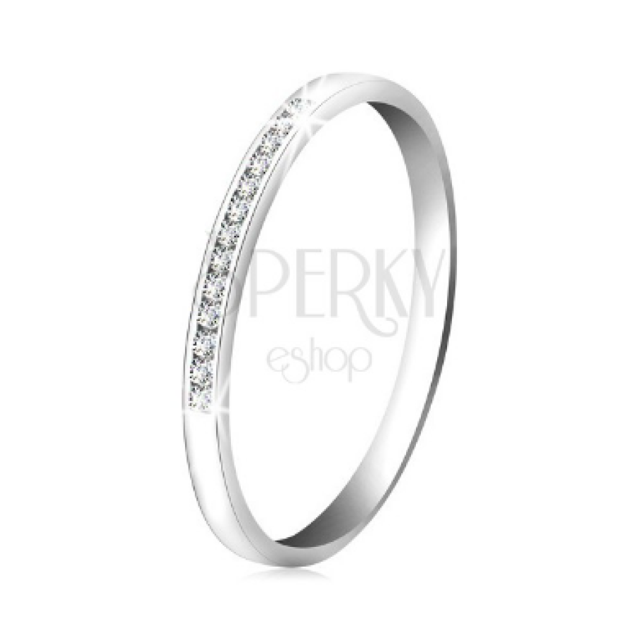 Inel de logodnă din aur alb cu 13 diamante strălucitoare