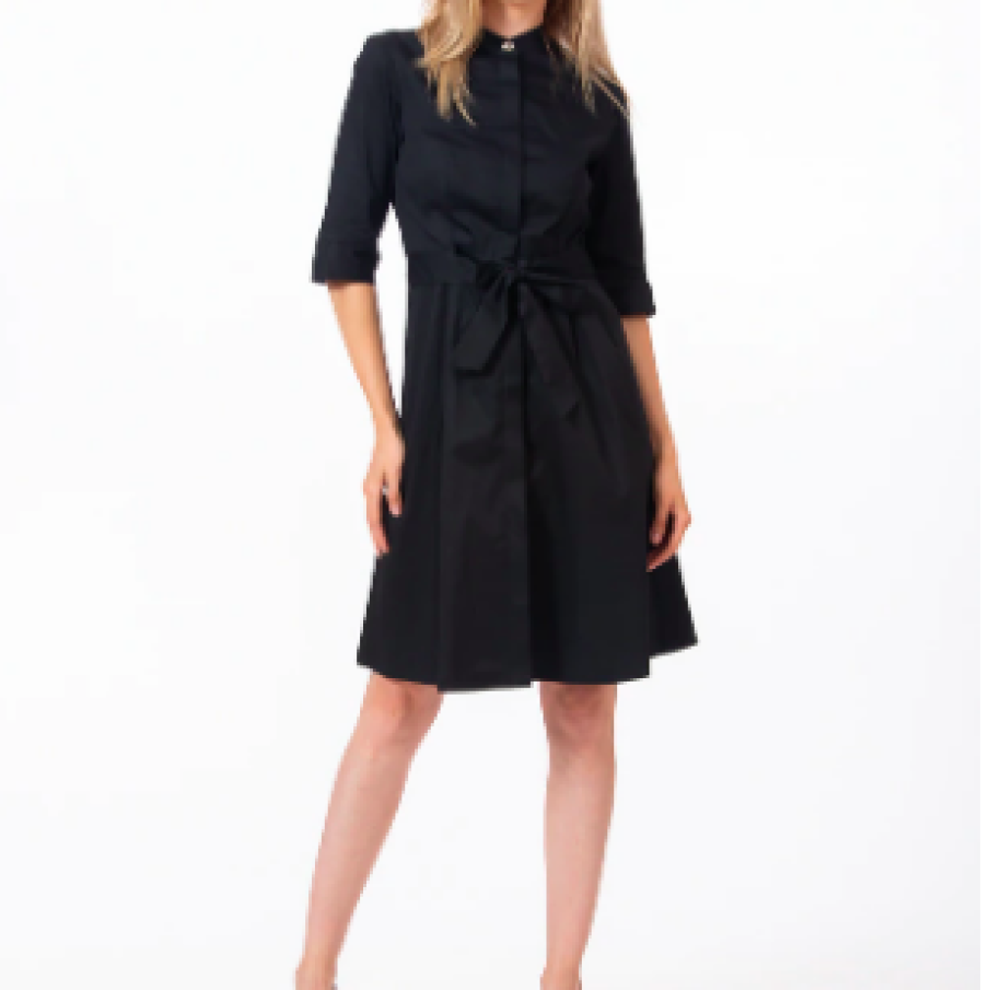 Rochie BE YOU cu fundă în talie, Negru