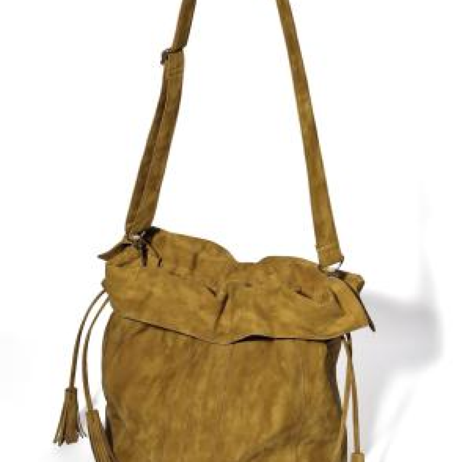 Geanta din piele intoarsa maro