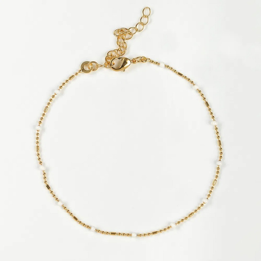 Brățară de picior din 80% aliaj, placată cu aur de 14K și sistem de închidere tip lobster