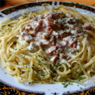 Spaghete cu sunca si cascaval