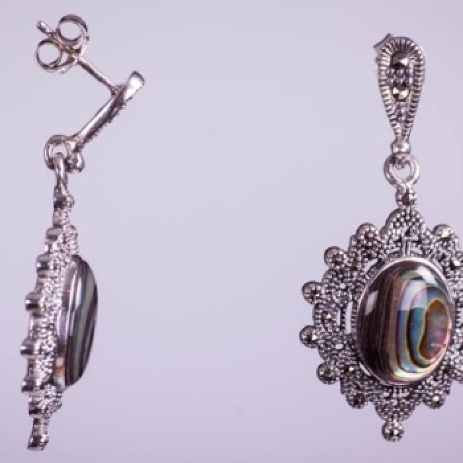 Cercei din argint cu scoica