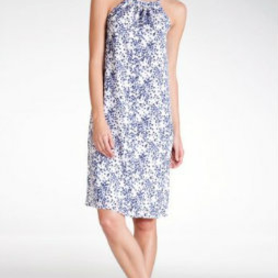 Rochie fara maneci, cu imprimeu Laura Clement