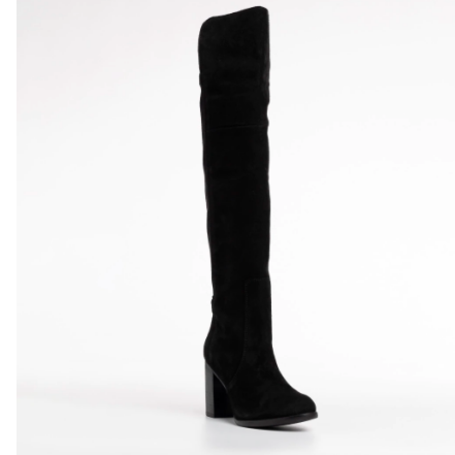 Cizme damă, Bianco, din piele, negru