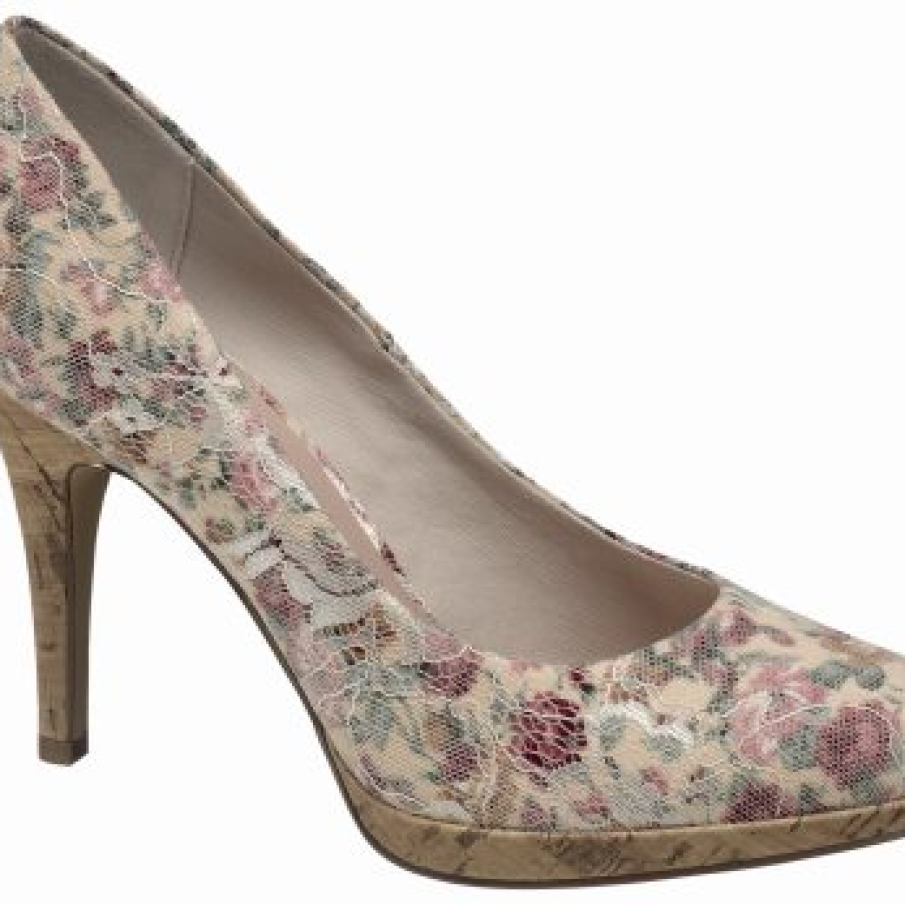 Pumps cu aspect floral