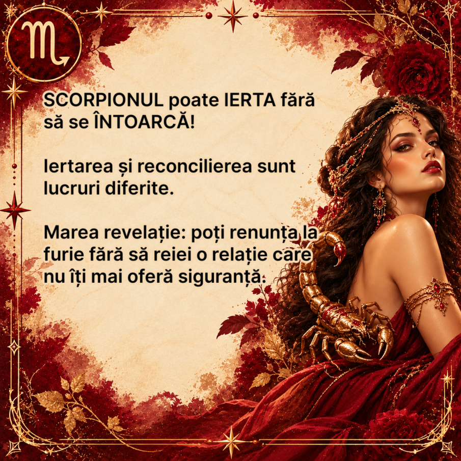 SCORPIONUL poate IERTA, dar ceva în sufletul lui MOARE pentru totdeauna! Rana pe care niciun „ÎMI PARE RĂU” nu o poate vindeca
