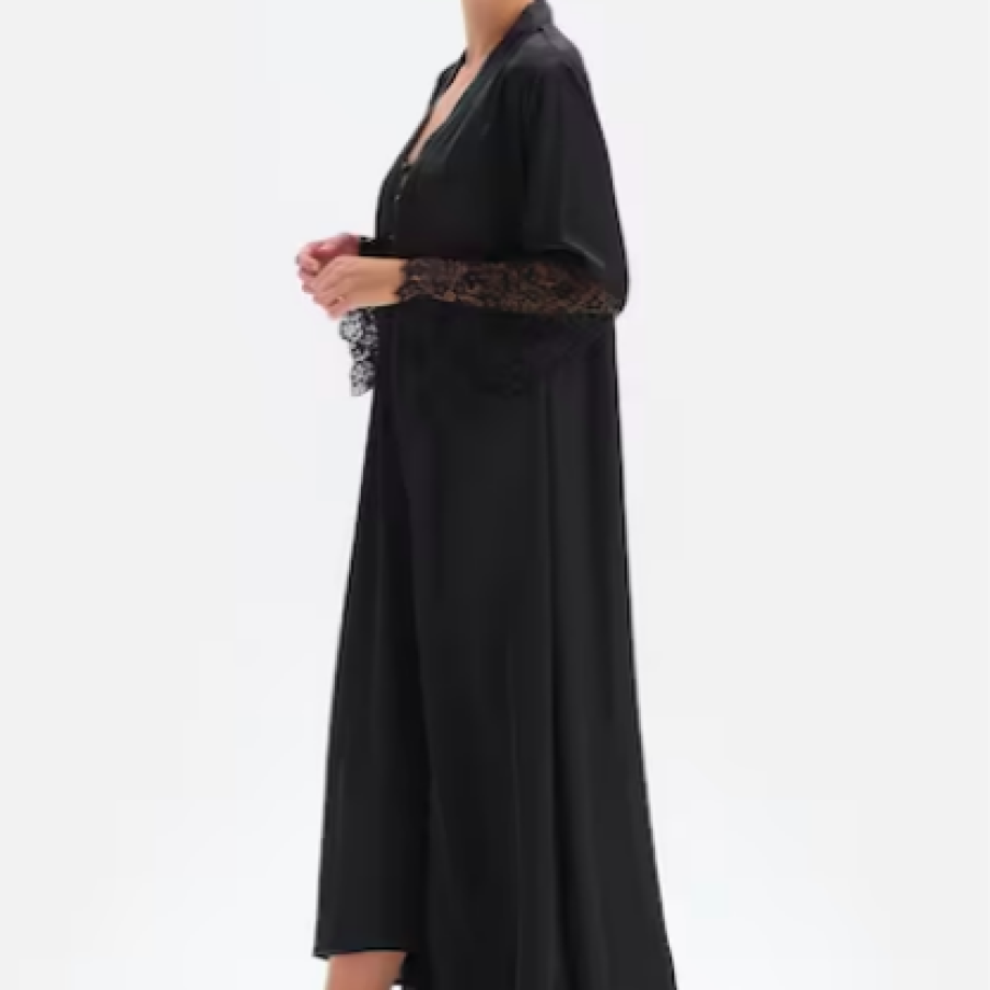 Answear Lab halat de baie din mătase culoarea verde