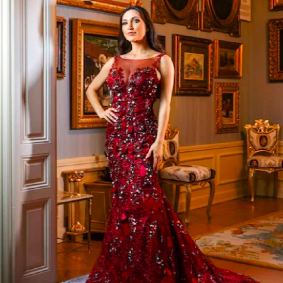 DILARA’S Rochie maxi cambrată cu decorațiuni