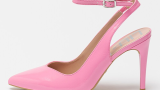 Pantofi tip slingback Liu Jo, în nuanță de lila, cu baretă în dreptul gleznei 
