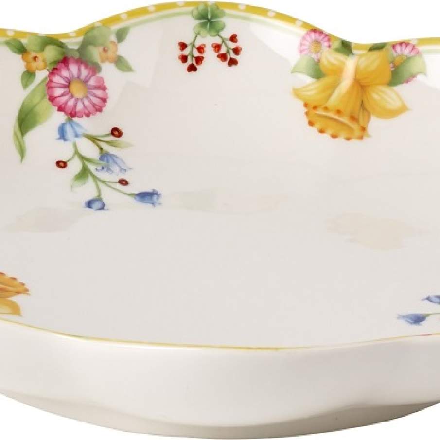 Bol decorativ cu motive de primăvară. Este perfect pentru decorarea mesei de Paști și pentru ca bunătăți delicioase să poposească între marginile lui. 
