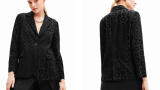 Desigual sacou culoarea negru, un singur rând de nasturi, modelator