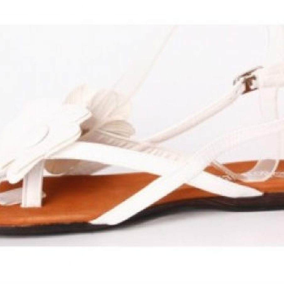 Sandale albe cu floare