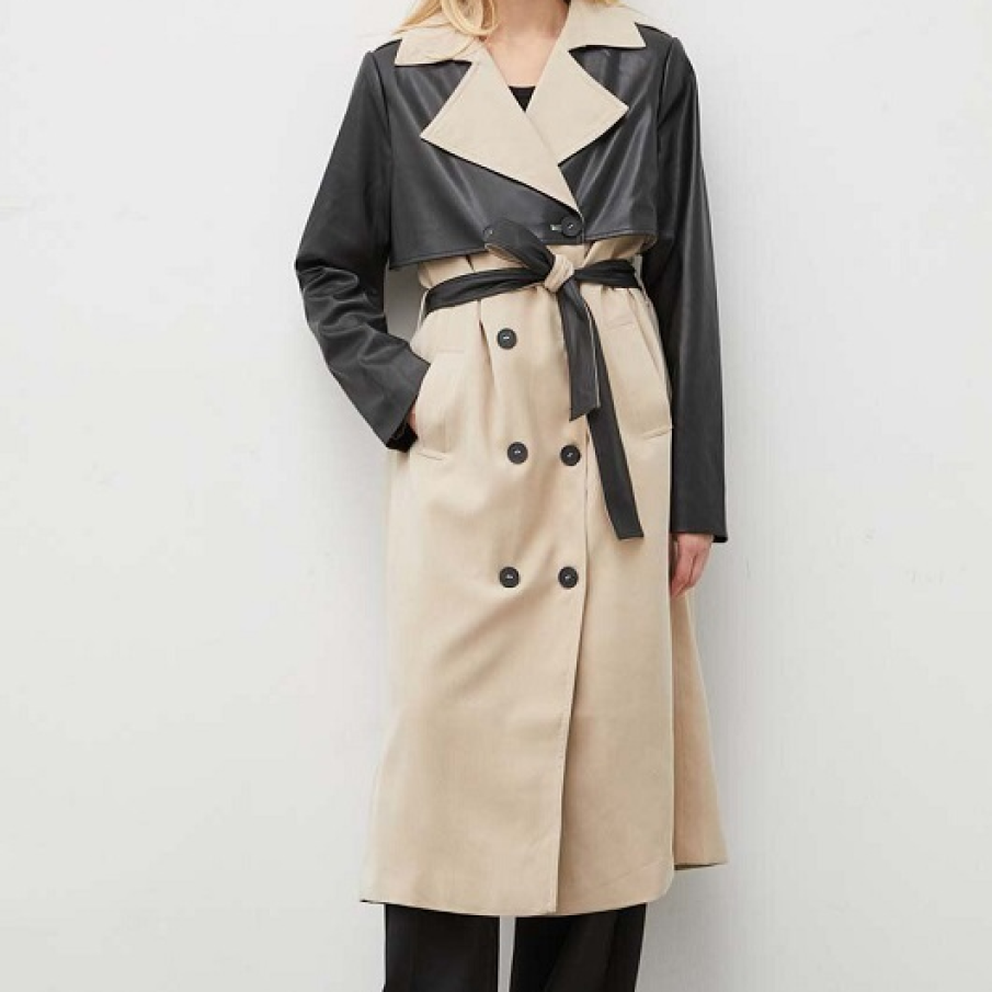 Trenci din colecția Bruuns Bazaar din material ecologic LENZING ECOVERO, cu perne cusute în brațe