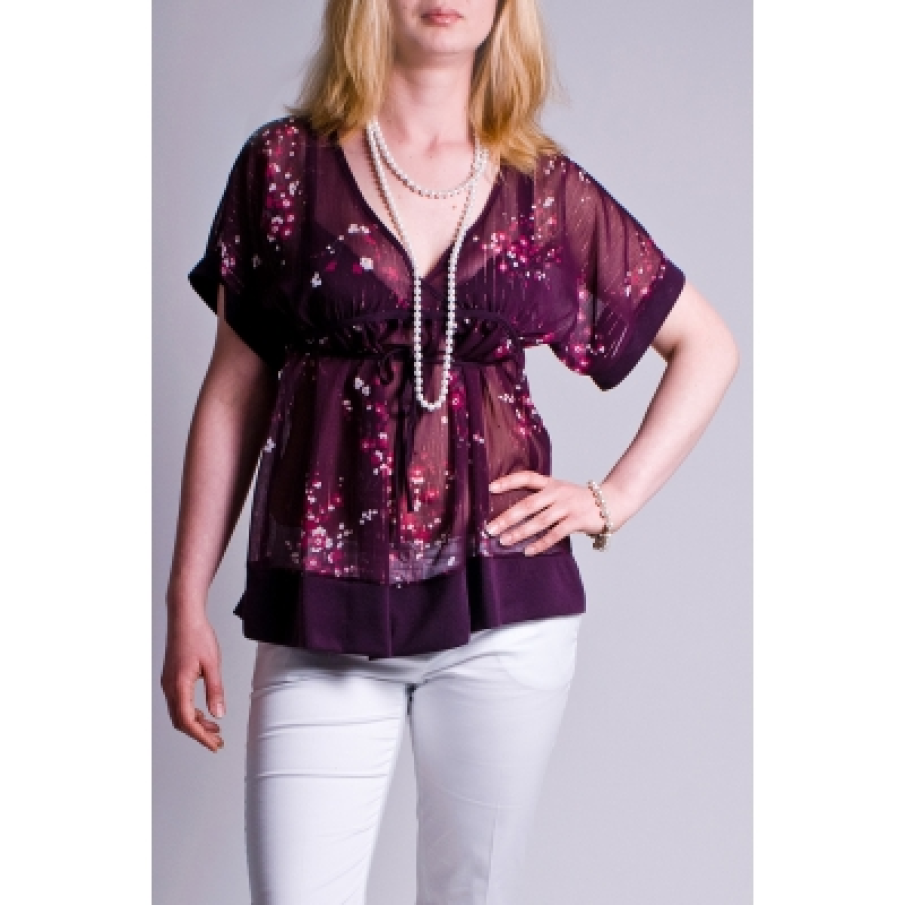 Bluza mov din voal