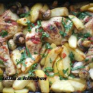 Pulpe de pui cu cartofi si ciuperci