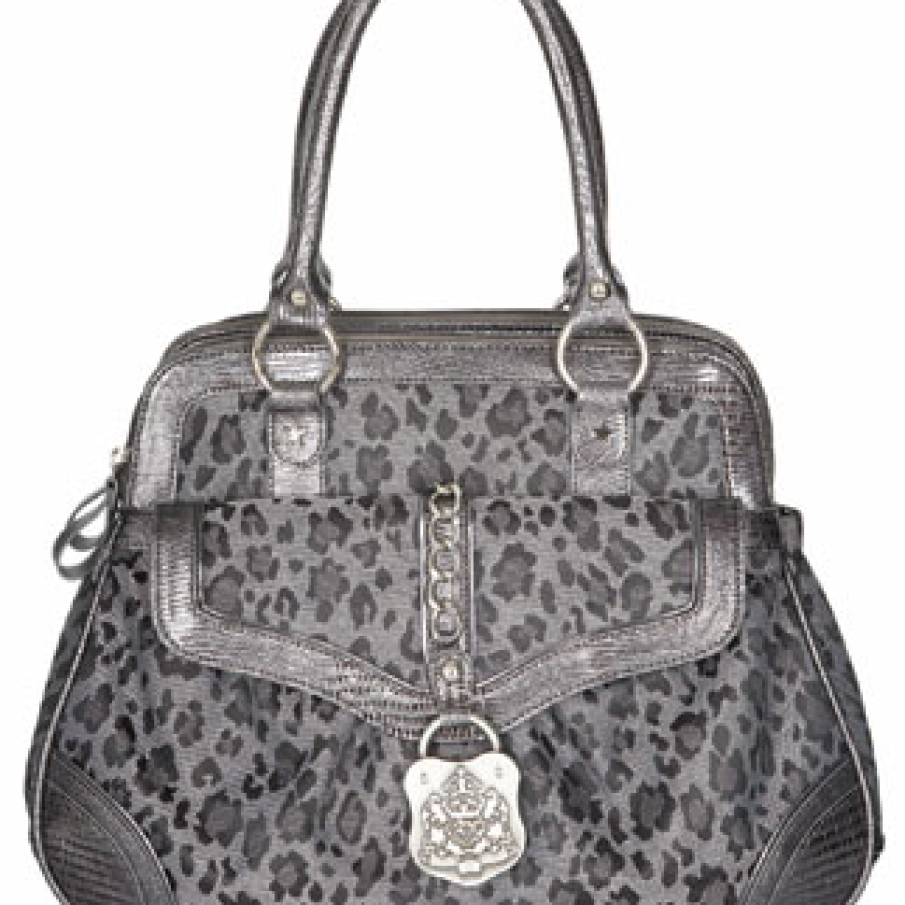 Geanta cu print leopard gri