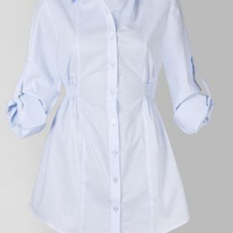 Camasa bleu cu maneca trei sferturi