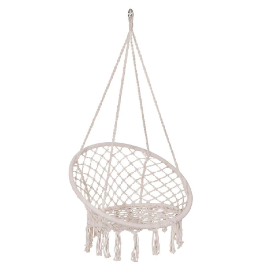 Hamac suspendat, PROCART, leagăn tip cuib cu spătar confortabil, pentru o persoană, interior și exterior, 50x70x100 cm