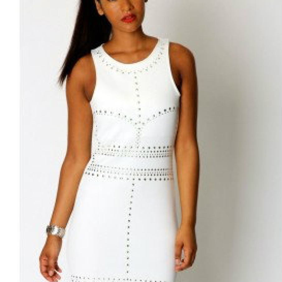  Rochie Studded, culoarea ivoire