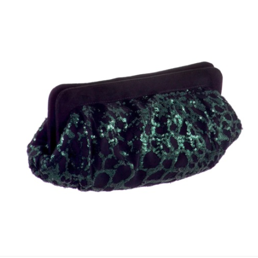 Plic elegant din tull paietat, o combinație inedită ce ne amintește de nuanțele de verzui ale mării 