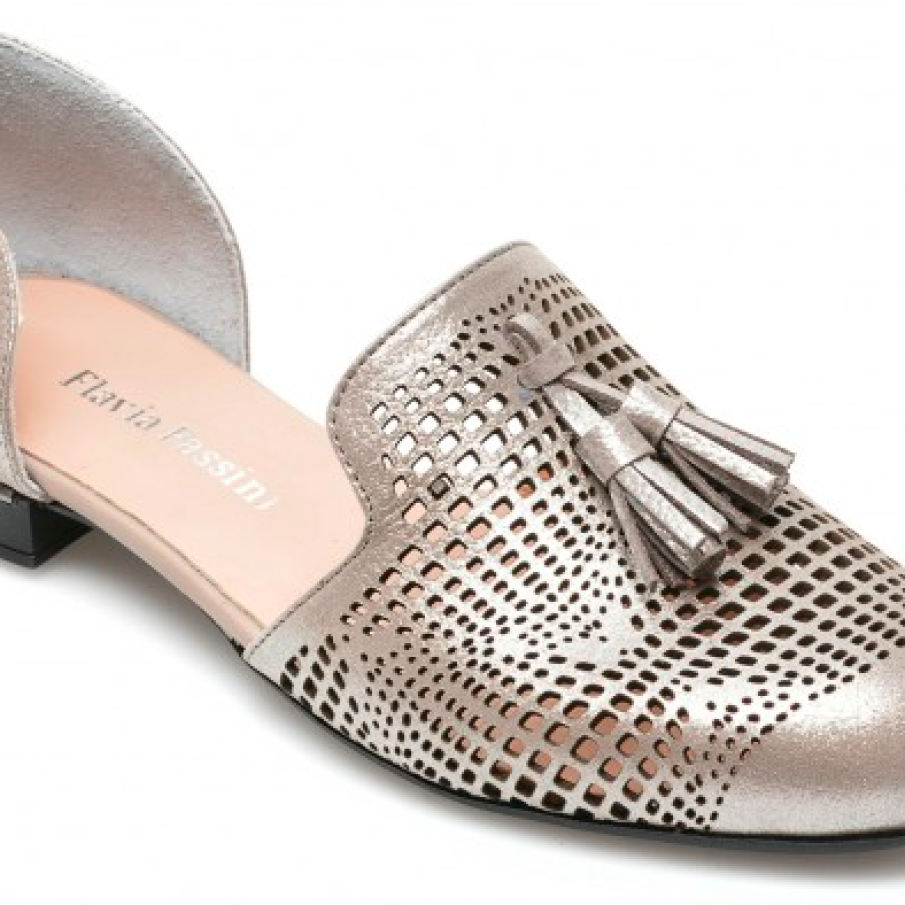 Pantofi FLAVIA PASSINI argintii, din piele naturală