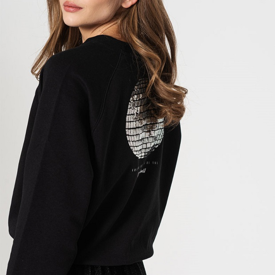 Bluza sport Only, tip bluzon, cu aplicații cu paiete Disco pe spate 