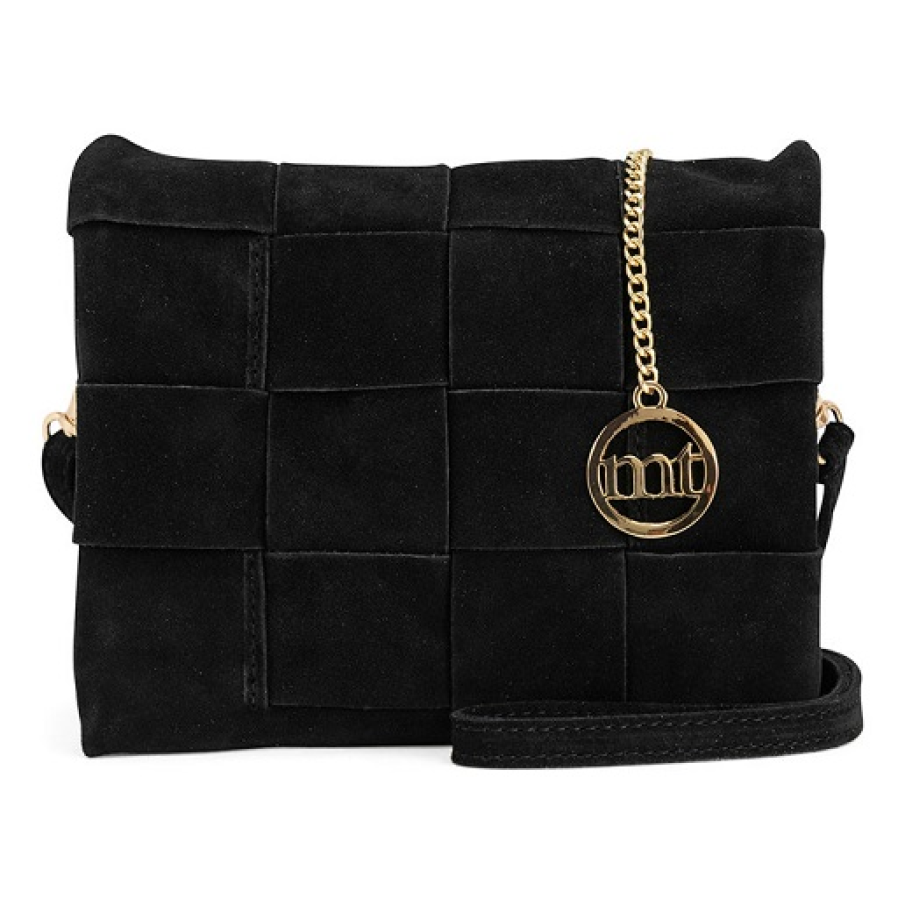 Geantă crossbody by Mia Tomazzi, din pătrate suprapuse, cu logo metalic 