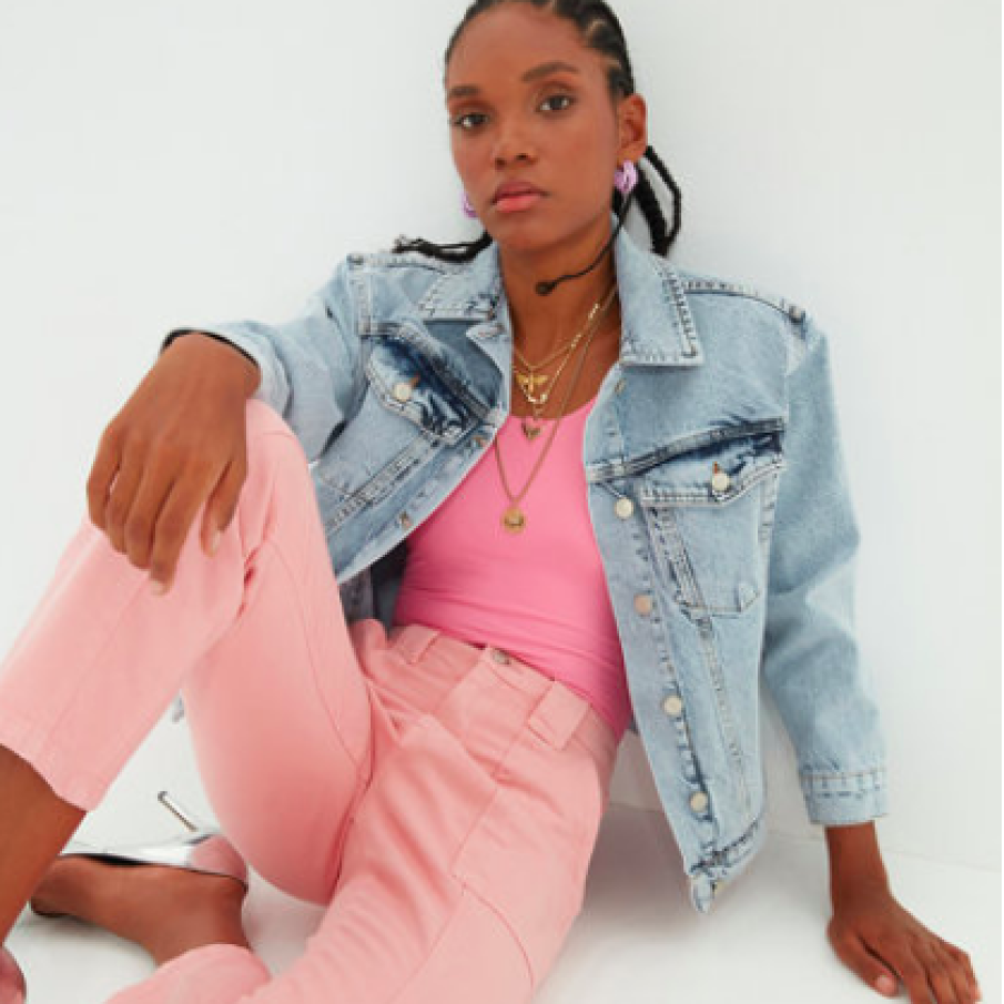 Jachetă de denim cu nasturi