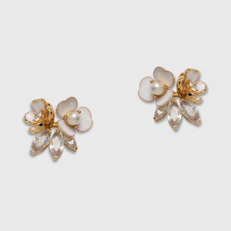 Cercei din colecția Kate Spade cu elemente decorative tip floare, confecționați din metal