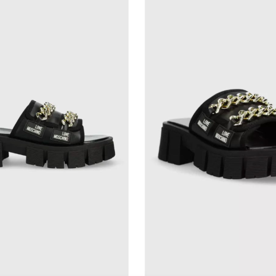 Love Moschino șlapi de piele