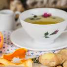  Ceai cu coaja de portocale, ghimbir si frunze de lime 