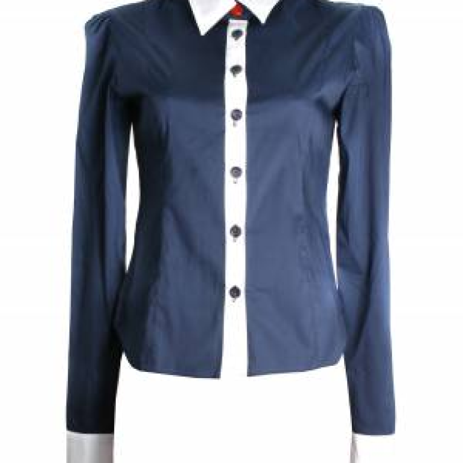 Camasa bleumarin cu maneci albe