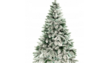 Brad artificial de Crăciun, tip pin înzăpezit, de lux, 220 cm, voluminos, 670 ramuri, aspect natural, suport inclus