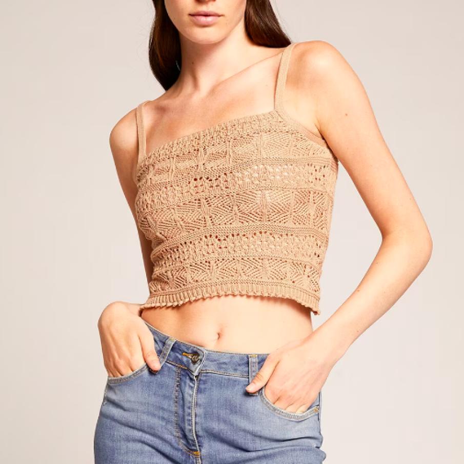 Motivi, Top croșetat cu decolteu pătrat