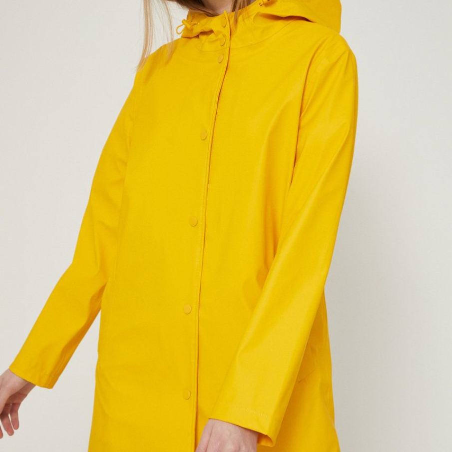Palton de ploaie by Medicine, de tranziție, cu buzunare oblice, în nuanță tare și luminoasă de galben 