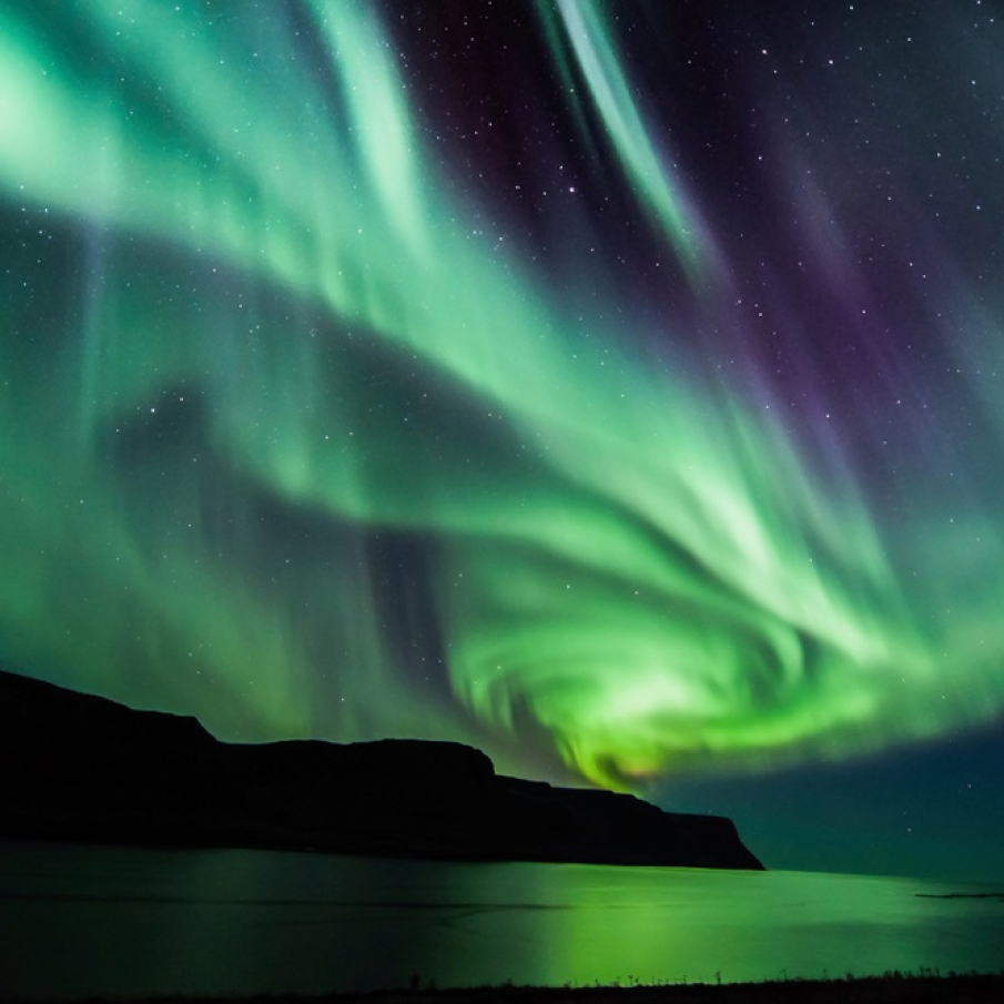 Aurora boreala in forma de spirala surprinsa toamna 