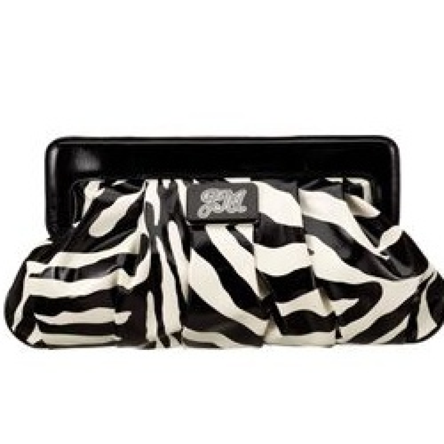 Geanta clutch alb-negru 